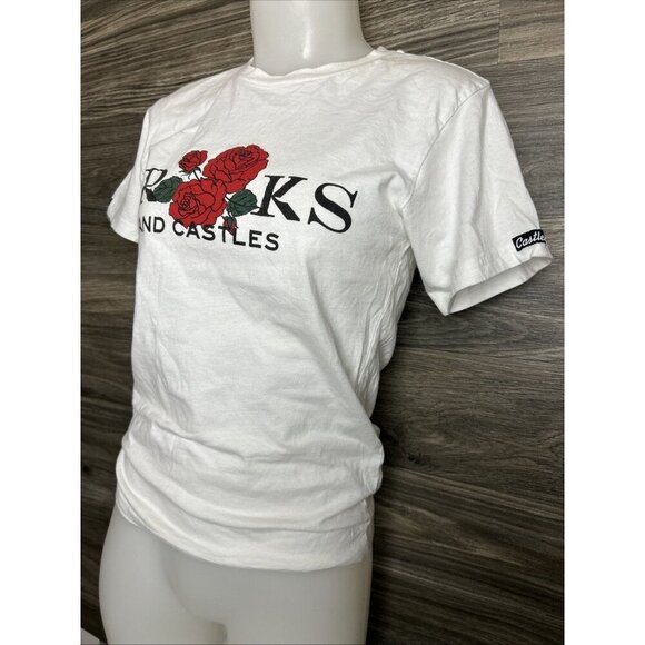White Crooks & Castles Xs T-shirt With Roses Super Clean. 16” Across Chest - Picture 5 of 7